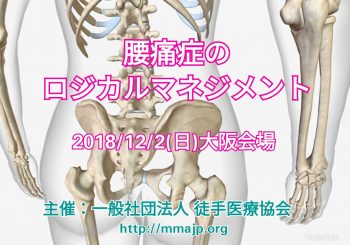 腰痛症のロジカルマネジメント~機能評価と治療手技-スイッチバックテクニック・フラット~2018/12/2(大阪)